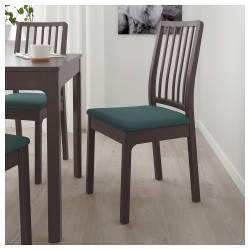 Фото1.Кресло, темно-коричневый, сиденья Gunnared темно-зеленый EKEDALEN IKEA 292.652.74